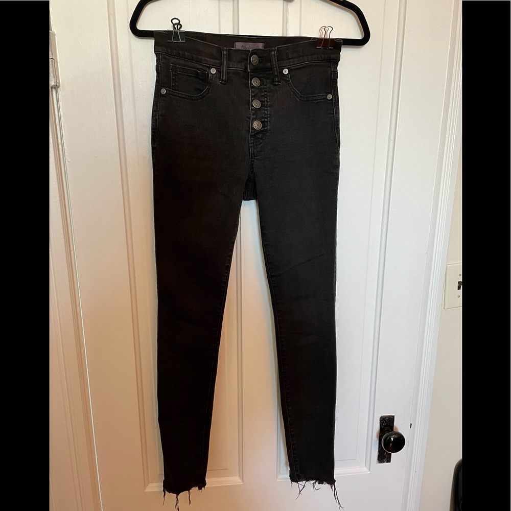 Madewell stretch skinny Jean with raw ankle detail